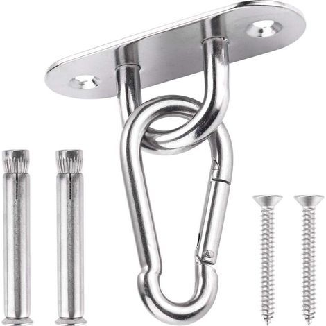 Ceiling Hook, 450KG Capacity Heavy Duty Ceiling Wall Mount Hook 304 Stainless Steel, Hanging Kit for Hammock, Hanging Chair, Boxing Bag, Yoga (1/5)