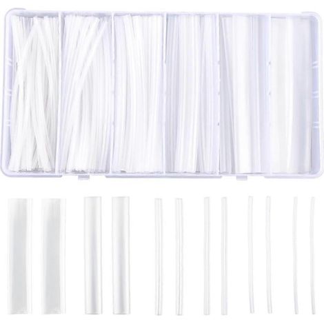 100 gaines thermorétractables en PE pour câbles, isolantes, antidérapantes et étanches, transparentes, 100 x 2,5 à 21,5 mm (1/3)