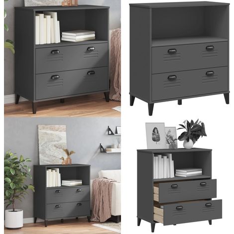 Bücherschrank VIKEN Anthrazit 80x40x90 cm Holzwerkstoff - Industrielles Design - Bücherregal - Holzwerkstoff Regal - Wohnraumgestaltung - Aufbewahrungslösung - Home & Living (1/5)