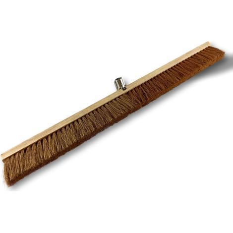 Workshop Broom, Natural Coconut Fiber, Wooden Backing, Metal Socket Ø 28 mm, For Outdoor Use (1/5)