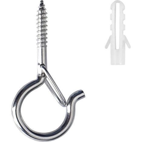 Lot de 22 crochets à visQ-Hanger pour suspension murale ou au plafond avec boucle de sécurité pour le réveillon du Nouvel An, la maison, le garage et les fêtes (argent) (1/4)