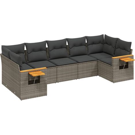 Maison Exclusive - Set de sofás de jardín 7 piezas con cojines ra
