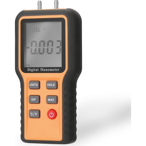 Decdeal Digital Manometer LCD -Anzeige ℃ ℉ Schaltbare 12 Druckeinheiten Einstellbare Innentemperatur -Messwerkzeugrohre Messgerät (1/5)