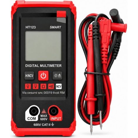 Multimetro Digitale Smart HT123, Tester NCV CAT II 600V con Display LCD