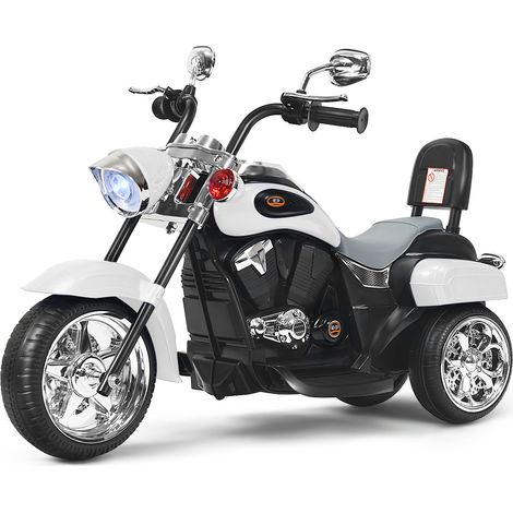Moto elettrica chopper 91 x 48 x 64 cm 3 ruote stabile e pratica moderna in PP bianco 200020864