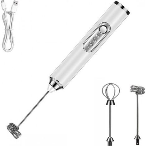 Mousseur à lait électrique à 3 fonctions - Fouet à lait manuel - Mousseur à lait - Fouet à matcha - Mousseur à café - Fouet pour préparations glacées - Fouet à œufs - Mini mixeur - Rechargeable USB-A