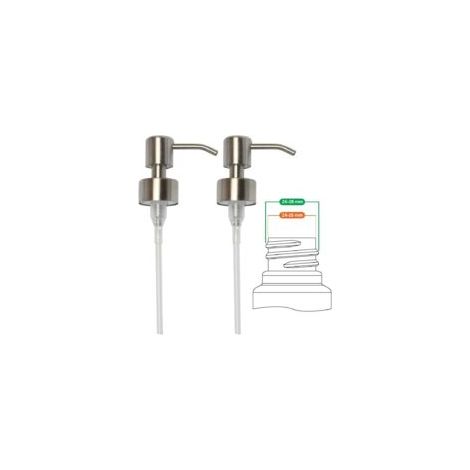 Litzee – Pompa di ricambio per dispenser di sapone liquido – Acciaio inox AISI 304 – Finitura spazzolata – Compatibile con flaconi da 22-24 mm – Crezuo
