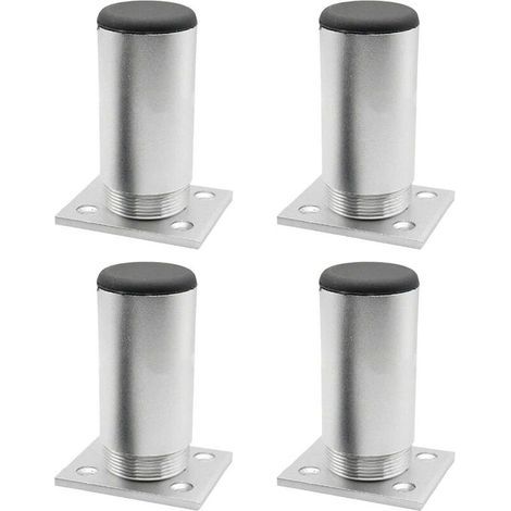 GENERIC-Pieds de table en alliage d'aluminium, pieds de meubles réglables en métal pour plan de travail, petit déjeuner, bar, bureau, armoire d'angle (argent, 4 pièces, taille : 12 cm) (1/5)
