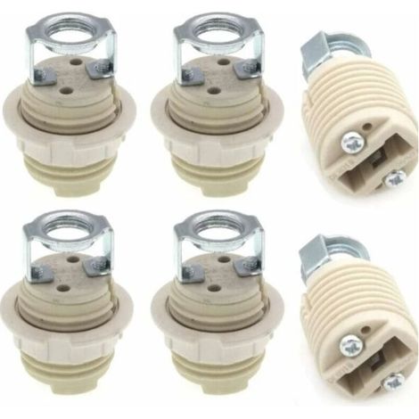 Lot de 6 supports de lampe G9 avec support, douille halogène G9 filetée en céramique (1/4)