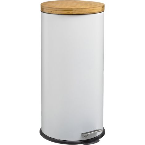 Mülleimer NATUREO, 30 L, Metall, weiß - 5five Simple Smart