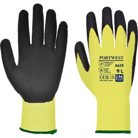 Guante anti-corte, con PU, Vis-Tex de mejor ajuste galga 13 A625 XL Amarillo