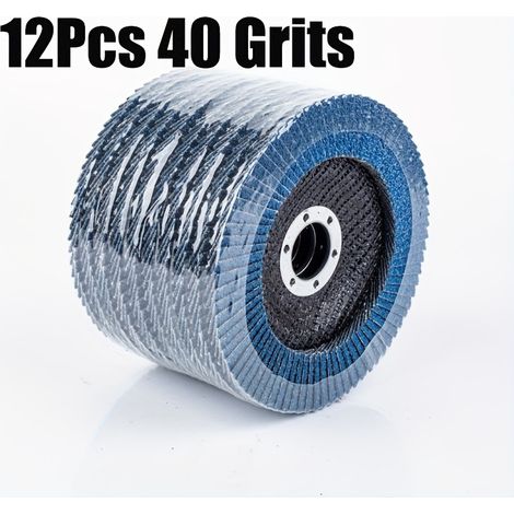 Lot de 12 meules de 125 mm en alumine anodisée bleue, meules robustes pour meuleuses d'angle, adaptées au bois, au métal et au béton, pour le meulage et le polissage industriels. (1/5)
