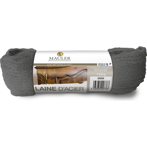 Laine d'acier 000 bois tendres - 150g - Qualité professionnelle - Laine d'acier Mauler
