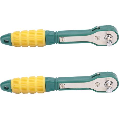 Clé à cliquet 2 pièces 1/4 douille hexagonale 45 acier outil à main 144mm jaune vert (1/5)