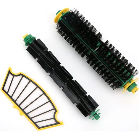 Kit de Remplacement Brosse + Filtre pour Roomba 500, ABS Résistant, 2 Brosses 20cm et 1 Filtre 14x6cm (1/5)