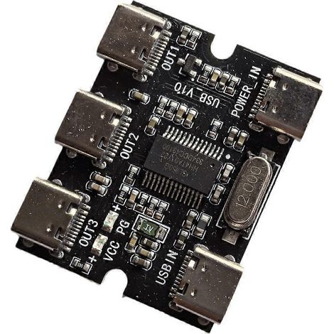 USB-Typ-C-Hub mit Stromanschluss und USB-HUD-Erweiterungsmodul, 1 Eingang, 3 Ausgänge (1/5)