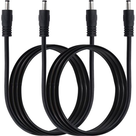 Câble Adaptateur Secteur DC 5,5x2,1mm 3,3ft DC 5521 rallonge mâle 12v DC Fil pour caméra de sécurité, Bande LED, Surveillance IP CCTV. (mâle à mâle) (1/5)