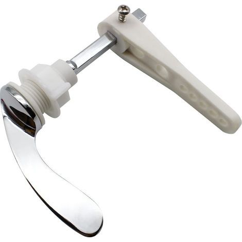 Poignée de réservoir de toilette de rechange chromée, levier de chasse d'eau en métal universel, kit de réparation de tige de poignée de réservoir de WC, argent, 1 paquet (1/4)