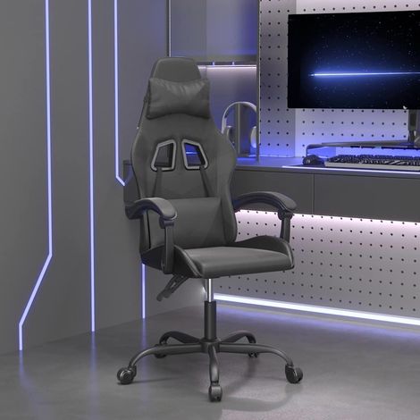 vidaXL Chaise de jeu pivotante Noir Similicuir (1/5)