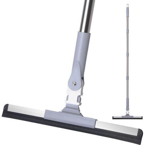 Balai Raclette - Tête Flexible - Lame En Caoutchouc Arc - Manche Télescopique 120 Cm - Pour Sol Dur - 1 Pièce (1/5)