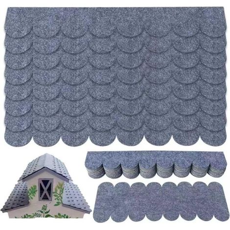 32 pièces Bardeau bitume, Toit auto-adhésif, Feutre toiture, Gris, Pour nichoir, Cabane, Abri jardin (1/5)
