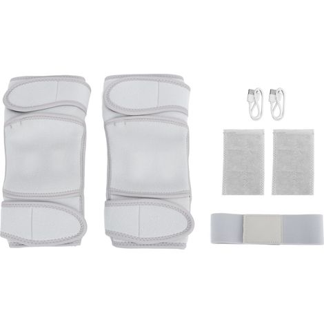 Paire de genouillères chauffantes sans fil, masseur genou en maille, chauffage 5 niveaux, 7 vibrations, poche pour coussin chauffant, arthrose jambe, graphène (1/5)