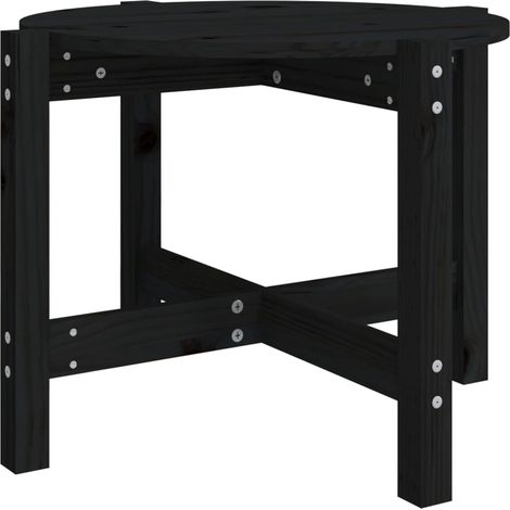 Maison Exclusive - Couchtisch Schwarz Ø 62,5x45 cm Massivholz Kie