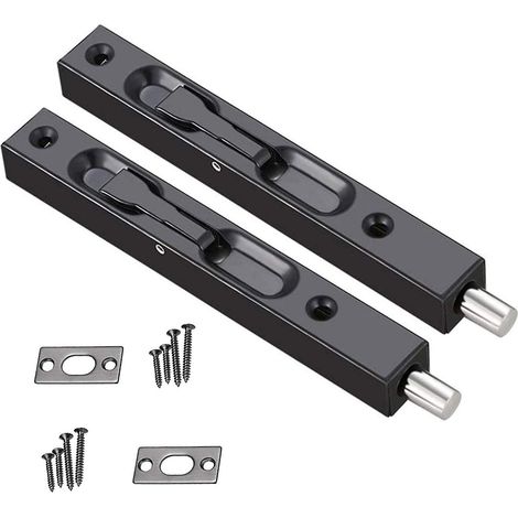 Serrure de porte invisible en 2 pièces, verrou de porte en acier inoxydable 304, 15 cm (1/5)