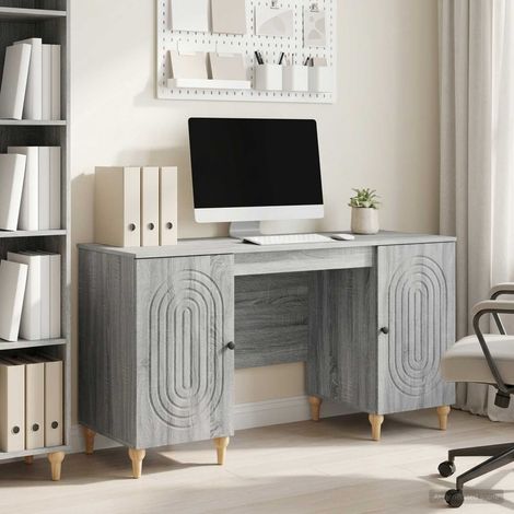 vidaXL Schreibtisch Graues Sonoma 142,5 x 50 x 75 cm Holzwerkstoff (1/5)