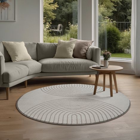 Elisa tapis salon moderne doux motif géométrique gris