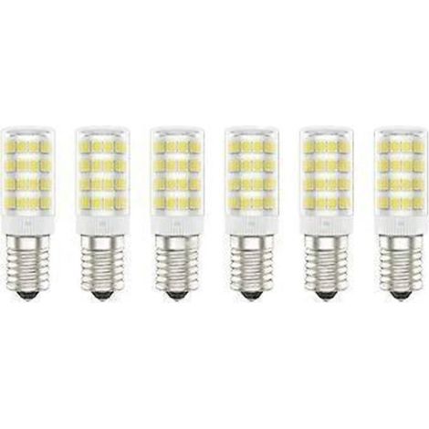 Ampoules LED E14, 5 W (équivalent à 50 W), blanc froid (6 000 K), 220-240 V CA, sans scintillement, non dimmable, 300 lumens, IRC  80, lot de 6 - (blanc froid, 5 W) [E