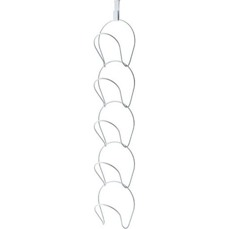 Lot porte-chapeaux en fer 5 pièces, perforé libre, multicouche multifonctionnel, gain de place, cintre blanc (1/5)