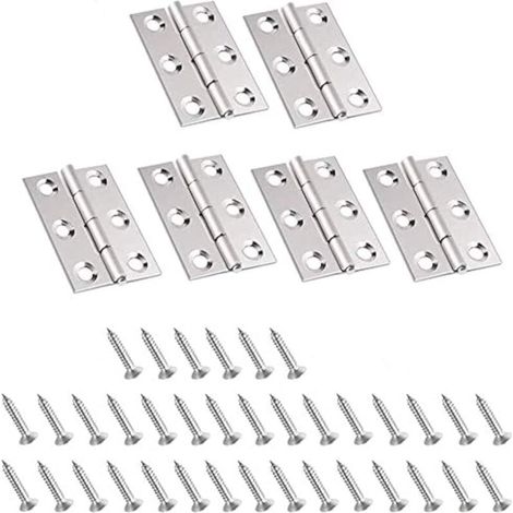 Charnières de porte invisibles en acier inoxydable, lot de 10, pour portes d'armoires, tiroirs, fenêtres, pianos, boîtes à bijoux, placards, quincaillerie pour meubles de maison (1/4)