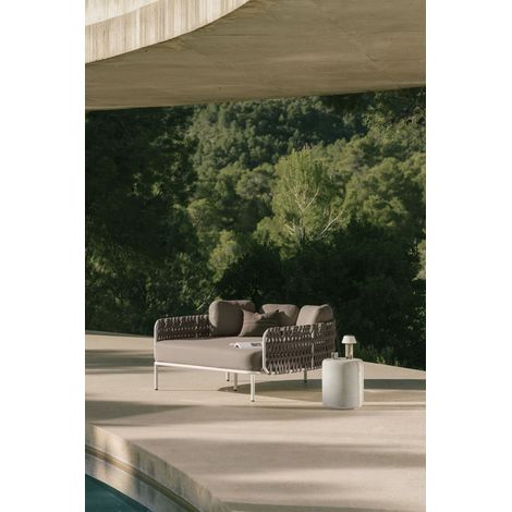 SKLUM Doppel-Liege aus Aluminium und geflochtenem Seil mit Tevary-Kissen                    Gardenia Weiß               