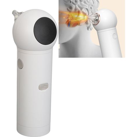 Elektrischer Ohrentrockner, Ohrentrockner für Kinder, zwei Intensitätsstufen mit Rotlicht, ergonomisches ABS-Gehäuse (13,5 x 5 cm), weiß, mit 2 Silikonaufsätzen, USB-aufladbar, tragbar für Dusche, Sch (1/5)
