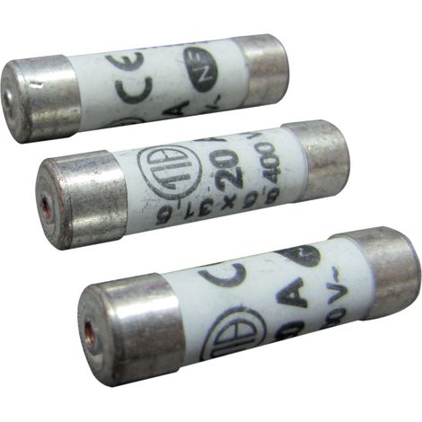 Lot de 3 fusibles céramique à voyant, 8.5x31.5mm, 20A, 400V - Tibelec (1/2)