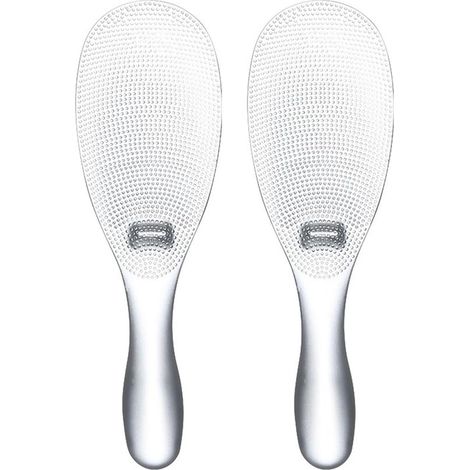 Cuillères à riz - Lot de 2 - Cuillères de service à riz - Plastique - Antiadhésif - Ustensiles de cuisine - 19 x 6 cm - Transparent (1/5)