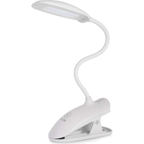 TrAdE Shop Traesio - Lampada Da Tavolo Scrivania A Led Luce Ricaricabile Touch Snodabile Con Pinza - (1/5)