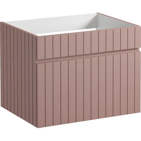 Mobile sotto lavabo sospeso scanalato 60 cm Rosa - SATARA