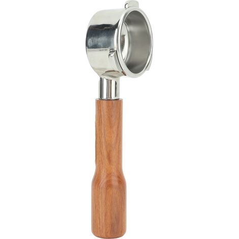 Porte-filtre sans fond 54 mm, 3 oreilles, manche en bois massif, filtre à café en acier inoxydable pour cafetière Breville série 8, type C1, bois rouge (1/5)