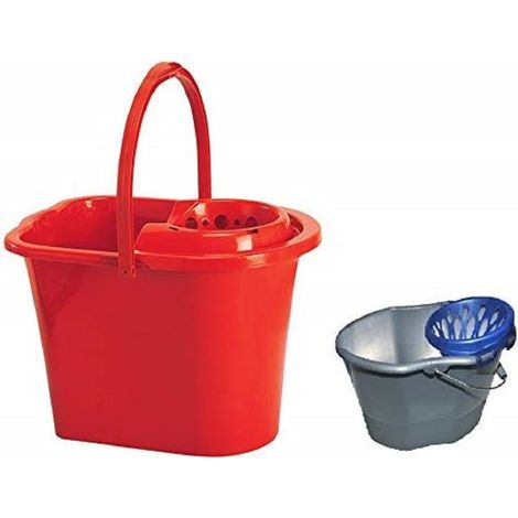 TrAdE Shop Traesio - Secchio Lavapavimenti Ovale Con Strizzatoio Removibile Strizzatore 15lt Mop Mocio -