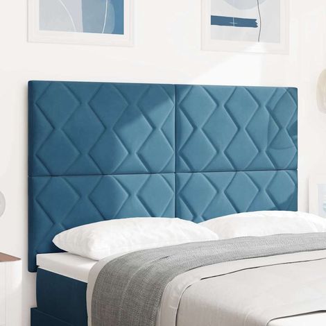vidaXL Cabecero LED Azul Oscuro 160 cm Terciopelo (1/5)