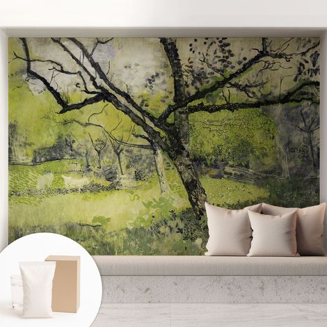 Carta Da Parati Non Tessuto - Di Alta Qualità Per Il Soggiorno La Cucina - Tendenze Moderne - Vlies Ecologico Parco primaverile 208x146 cm (1/5)