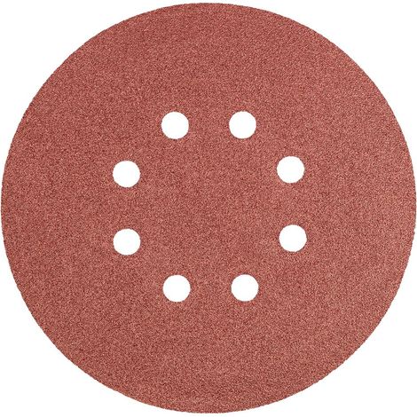 GRAPHITE DISQUES ABRASIFS 150 MM, GRAIN 40/60/80/100/120/150, 5 PIÈCES AVEC 8 TROUS, CORINDON ÉLECTRIQUE, REVÊTEMENT SEMI-OUVERT