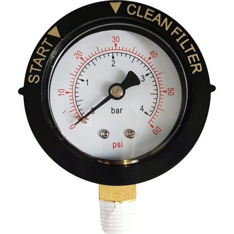 Dengmx-1 manomètre de filtre piscine 1/4 NPT - acier inoxydable et acier, IP67 - été / piscine (1/3)