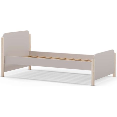 Cama juvenil modelo Emma acabado crema/cera blanca, 70cm(alto) 107cm(ancho) 199cm(fondo) (1/5)