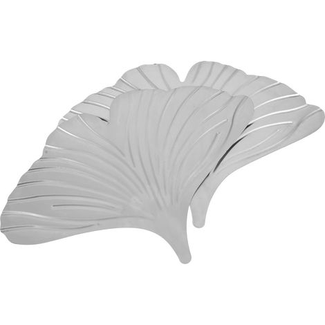 feuilles de ginkgo décoratives en fer argenté aux bords