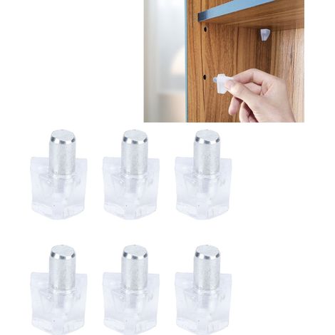 Lot de 50 supports d'étagère transparents, fixations et clips pour meubles (1/5)