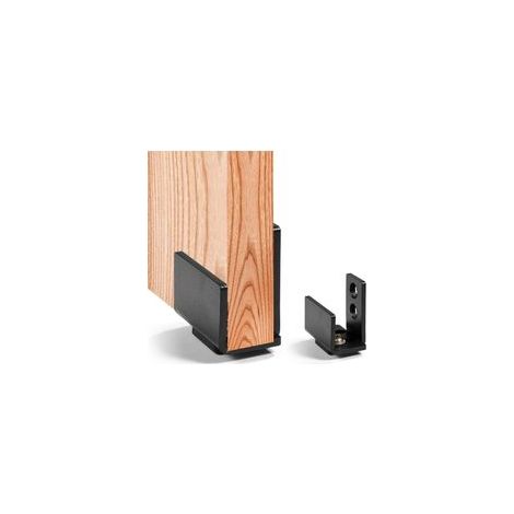 Guía de suelo para puerta corredera, herrajes de acero al carbono negro de alta resistencia, guía de suelo para puerta corredera tipo granero, montaje en pared con tornillos - Crezuo