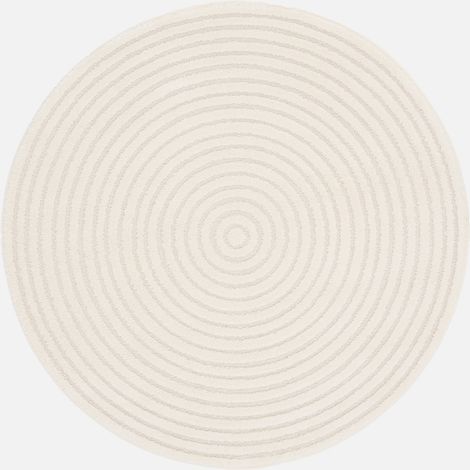 Tappeto per interni con cerchi in rilievo color crema, 160cm (1/5)